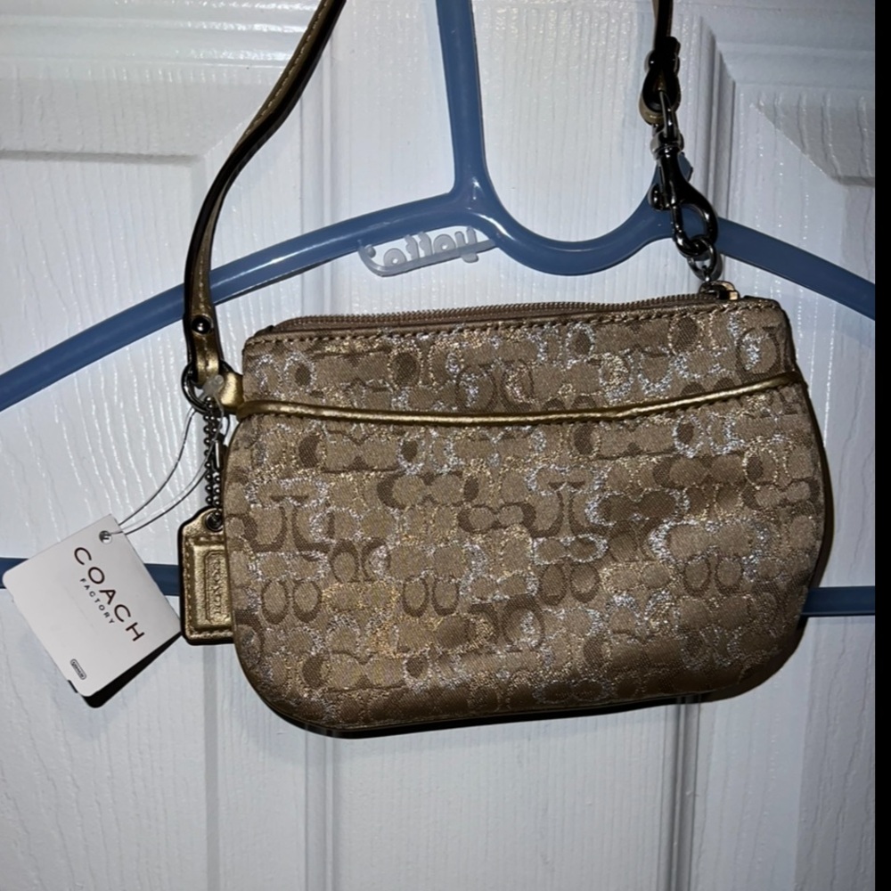 Coach Gold Signature Wristlet